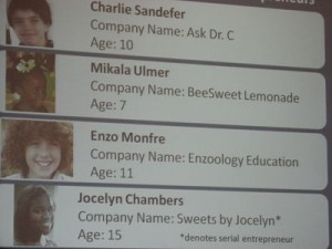 Screenshot of the profiles of 4 amazing young entrepreneurs