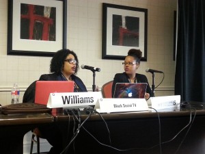 Sherri Williams (left) and Lynessa Williams discuss the power of Black Social TV