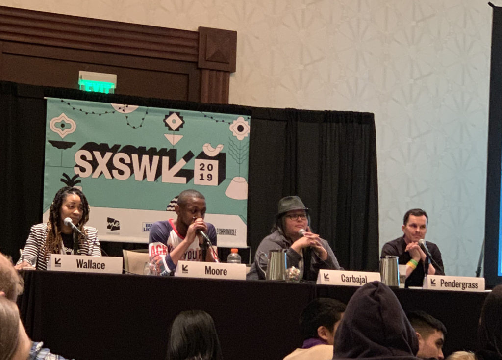 Image from the "Can We Heal Ourselves from the War on Drugs" Session at SXSW 2019. From left: LaTorie Wallace, Chas Moore, Felicia Carbajal and Taylor Pendergrass.