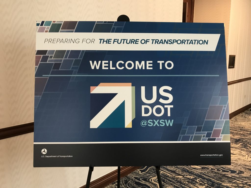 Poster of USDOT at SXSW