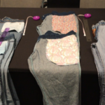 three examples of jeans, from left to right they are industry-made women's jeans, pockets-4-us made jeans, industry-made men's jeans